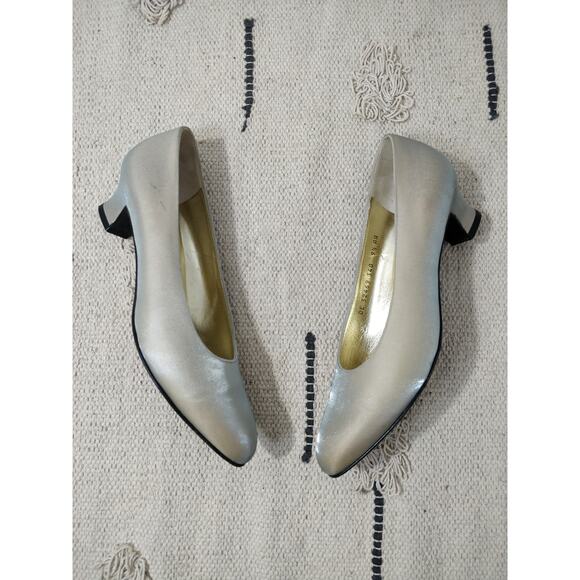 Vintage VTG Salvatore Ferragamo Florence Ice Blue Slip on Pumps Size 9.5 - Picture 1 of 12